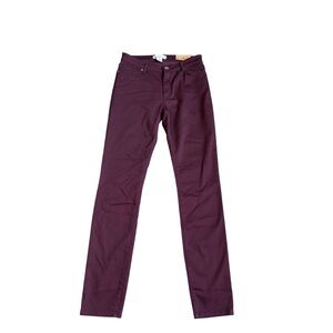 H&M L.O.G.G. Skinny Super Stretch Pants in Deep Plum NWT Size 12